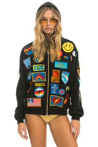 VINTAGE PATCH ZIP HOODIE RELAXED - BLACK Hoodie Aviator Nation