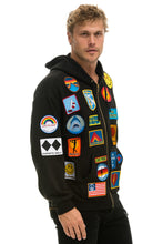 Load image into Gallery viewer, VINTAGE PATCH ZIP HOODIE RELAXED - BLACK Hoodie Aviator Nation