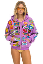 Load image into Gallery viewer, VINTAGE PATCH ZIP HOODIE RELAXED - NEON PURPLE Hoodie Aviator Nation