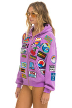Load image into Gallery viewer, VINTAGE PATCH ZIP HOODIE RELAXED - NEON PURPLE Hoodie Aviator Nation