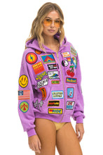 Load image into Gallery viewer, VINTAGE PATCH ZIP HOODIE RELAXED - NEON PURPLE Hoodie Aviator Nation