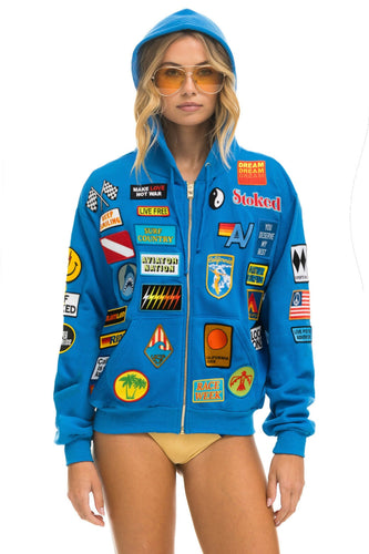 VINTAGE PATCH ZIP HOODIE RELAXED - OCEAN Hoodie Aviator Nation
