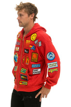 Load image into Gallery viewer, VINTAGE PATCH ZIP HOODIE RELAXED - RED Hoodie Aviator Nation