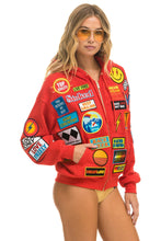 Load image into Gallery viewer, VINTAGE PATCH ZIP HOODIE RELAXED - RED Hoodie Aviator Nation