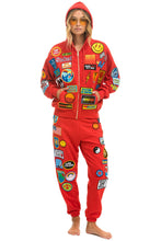 Load image into Gallery viewer, VINTAGE PATCH ZIP HOODIE RELAXED - RED Hoodie Aviator Nation