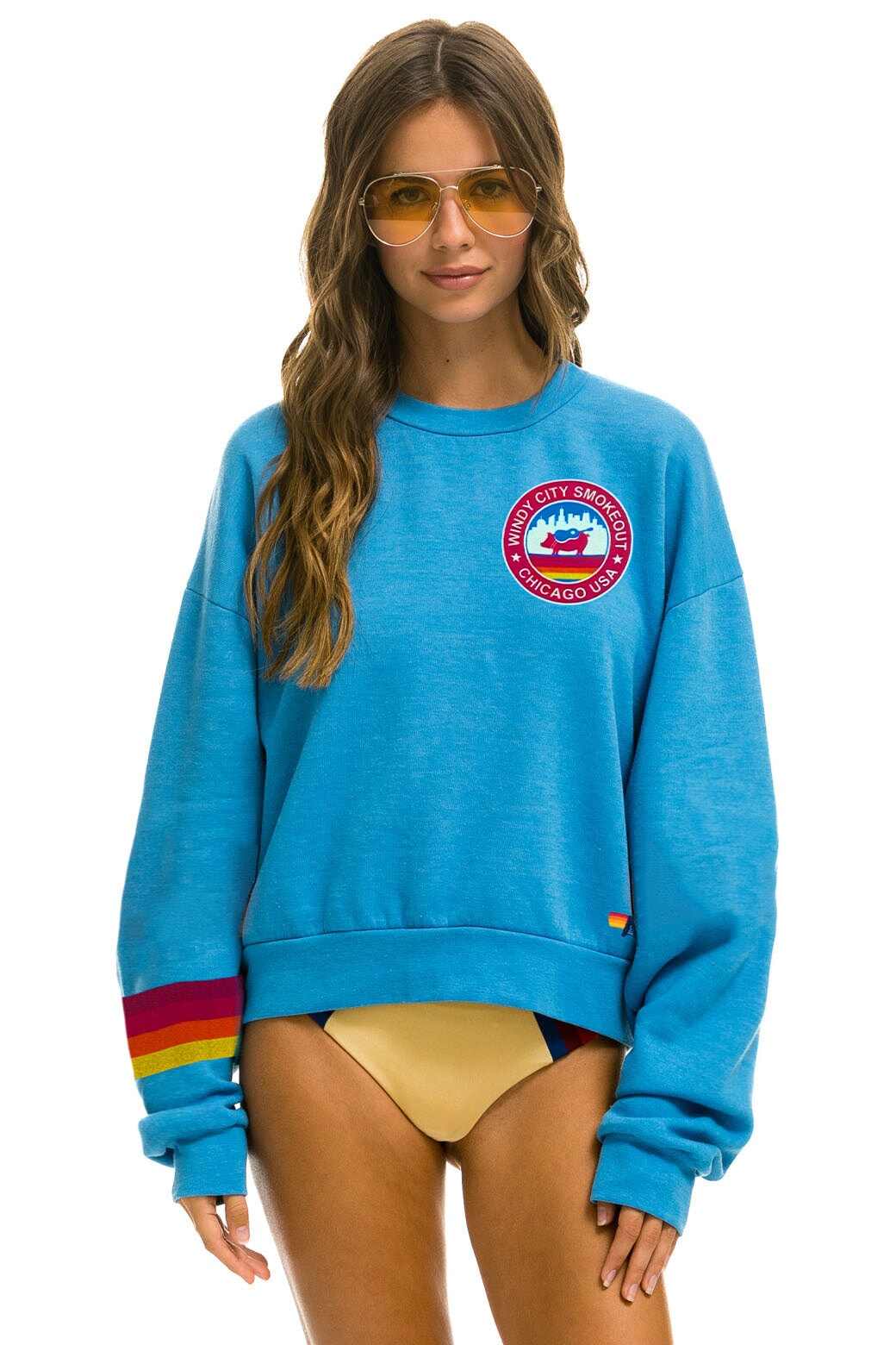 WINDY CITY SMOKEOUT 2023 RELAXED SWEATSHIRT - OCEAN Sweatshirt Aviator Nation