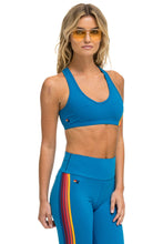 Load image into Gallery viewer, WOMEN&#39;S 5 STRIPE V-CUT SPORTS BRA - CARRIBEAN Sports Bra Aviator Nation