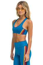 Load image into Gallery viewer, WOMEN&#39;S 5 STRIPE V-CUT SPORTS BRA - CARRIBEAN Sports Bra Aviator Nation