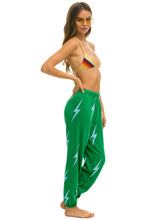 Load image into Gallery viewer, WOMEN&#39;S BOLT STITCH REPEAT SWEATPANTS - KELLY GREEN // BLUE Womens Sweatpants Aviator Nation