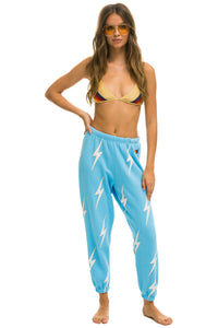 WOMEN'S BOLT STITCH REPEAT SWEATPANTS - SKY // WHITE Womens Sweatpants Aviator Nation