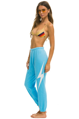 WOMEN'S BOLT STITCH SWEATPANTS - SKY // WHITE Womens Sweatpants Aviator Nation