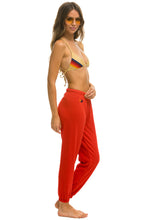 Carregar imagem no visualizador da galeria, WOMEN&#39;S CHECK LEG SWEATPANTS - RED // WHITE Womens Sweatpants Aviator Nation