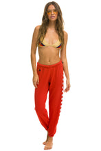Carregar imagem no visualizador da galeria, WOMEN&#39;S CHECK LEG SWEATPANTS - RED // WHITE Womens Sweatpants Aviator Nation