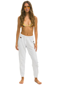 WOMEN'S CHECK LEG SWEATPANTS - WHITE Womens Sweatpants Aviator Nation