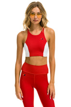 Load image into Gallery viewer, WOMEN&#39;S COLOR BLOCK RACER SPORTS BRA - CHERRY Sports Bra Aviator Nation