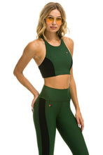 Load image into Gallery viewer, WOMEN'S COLOR BLOCK RACER SPORTS BRA - FOREST Sports Bra Aviator Nation