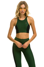 Load image into Gallery viewer, WOMEN'S COLOR BLOCK RACER SPORTS BRA - FOREST Sports Bra Aviator Nation