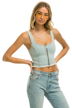Load image into Gallery viewer, WOMEN&#39;S DENIM TOP ZIP FRONT BUSTIER - VINTAGE Women&#39;s Jeans Aviator Nation
