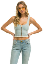 Load image into Gallery viewer, WOMEN&#39;S DENIM TOP ZIP FRONT BUSTIER - VINTAGE Women&#39;s Jeans Aviator Nation