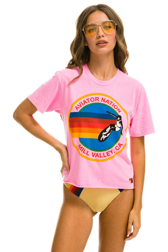 WOMEN'S SIGNATURE MILL VALLEY BOYFRIEND TEE - NEON PINK Boyfriend Tee Aviator Nation