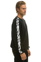 Load image into Gallery viewer, ZEBRA STRIPE RELAXED FIT CREW SWEATSHIRT - BLACK // ZEBRA Sweatshirt Aviator Nation