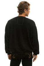 Load image into Gallery viewer, ZEBRA STRIPE RELAXED FIT CREW SWEATSHIRT - BLACK // ZEBRA Sweatshirt Aviator Nation